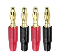 Connettori a banana da 20 pezzi da 4 mm Pin in rame placcato oro for test multimetro elettrico/cavo altoparlante(10Red 10Black)