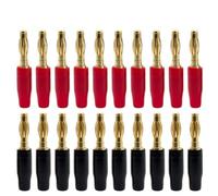 Connettori a banana da 20 pezzi da 4 mm Pin in rame placcato oro for test multimetro elettrico/cavo altoparlante(20 Red)