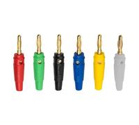 Connettori a banana for cavi for altoparlanti placcati in oro puro rame da 20 pezzi da 4 mm(Black 20Pcs)