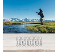 Connettori a scatto girevoli efficienti da pesca, confezione da 10 pezzi in acciaio inox, con doppio anello ad O per una rotazione fluida nella pesca (0# (10 pezzi)