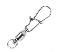 Connettori a scatto girevoli efficienti da pesca, confezione da 10 pezzi in acciaio inox, con doppio anello a O per una rotazione fluida nella pesca (6# (10 pezzi)