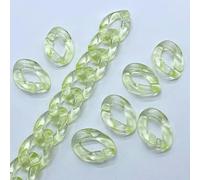 Connettori aperti in acrilico per un collegamento rapido Anelli da collegamento in acrilico, confezione da 100 pezzi, multicolori, 24 x 17 mm, per la realizzazione di catene di gioielli e borse (verde