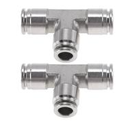 Connettori aria 3/8"x5/16"x3/8" T per linea 2pz acciaio argento