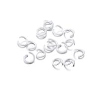 connettori circolari, 100 pezzi/lotto 1,2x8 mm anelli di congiunzione in metallo colorato connettore for gioielli fai da te accessori for la creazione(White)