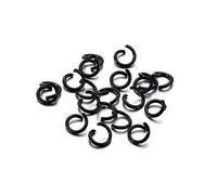 connettori circolari, 100 pezzi/lotto 1,2x8 mm anelli di congiunzione in metallo colorato connettore for gioielli fai da te accessori for la creazione(Noir)