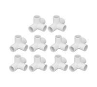 Connettori di montaggio del tubo 10 pezzi in PVC. Splice per tubo 0,8 pollice Collegamento a 4 vie del gomito (Bianco)