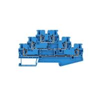 Connettori elettrici a 3 livelli ST2.5-3L, morsettiera per guida DIN a ritorno del cavo, 50 pezzi(blu)