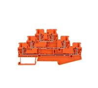 Connettori elettrici a 3 livelli ST2.5-3L, morsettiera per guida DIN con ritorno del cavo, 50 pezzi(arancione)
