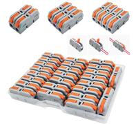 Connettori Elettrici, CESFONJER 25 Pezzi SPL-1M Morsetti Elettrici Rapidi, Connettore Rapido Elettrico, Connettori per Cavi Combinabili Liberamente (Mini stile)