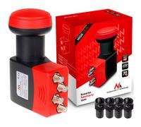 Connettori F a compressione 4x e LNB satellitare F ricevitore quad alto guadagno