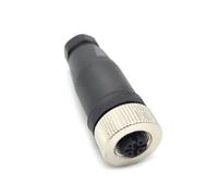 Connettori femminili M12 4 poli, A connettori rotondi codificati 4 pin sul sito Connettore a vite installabile 12mm Aviazione Connettori femminili IP67 Connettori circolari industriali impermeabili