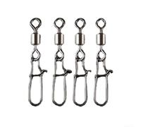 Connettori girevoli da pesca, confezione da 50, clip in acciaio inossidabile per collegamenti e attacchi rapidi e affidabili (10 # 21 mm)