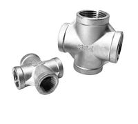 Connettori in acciaio inossidabile a quattro fili Connettore for tubi a croce uguale a 4 vie con filettatura femmina in acciaio inossidabile 304, diverse dimensioni(3/4")