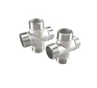 Connettori in acciaio inossidabile a quattro fili Connettore for tubi a incrocio maschio SS304 a 4 vie, dimensioni multiple DN8-DN50(1-1/4")