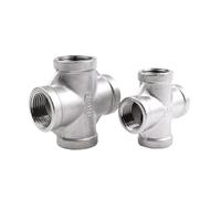 Connettori in acciaio inossidabile a quattro fili Raccordo for tubo filettato femmina 304 Connettore a croce uguale a 4 vie Dimensioni multiple(1/4")