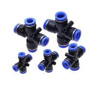 Connettori in acciaio inossidabile a quattro fili Raccordo pneumatico a croce a 4 vie, raccordo rapido for tubo pneumatico, multicolore, 4-12 mm(6mm)