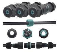 Connettori IP68, CESFONJER 3 pezzi Scatola di Giunzione Impermeabile IP68, 2 vie/3 vie Connettori Elettrici Impermeabili, Gamma di cavi 4-8mm Esterno Manicotto Accoppiatore