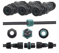 Connettori IP68, CESFONJER Connettori Elettrici Impermeabili, 2 vie/3 vieScatola di Giunzione Impermeabile IP68, Gamma di cavi 3-6mm Esterno Manicotto Accoppiatore (3pezzi)