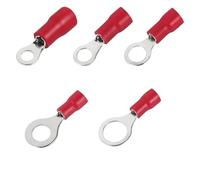 Connettori isolati ad anello, 100/50/10 pezzi RV1.25 M3-M8 terminale a crimpare ad anello rosso connettore for cavi elettrici isolati 22-16AWG(Rv1.25-5,10pcs)