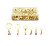 Connettori isolati ad anello, 150/540 pezzi M3/M4/M5/M6/M8/M10 terminali ad anello occhielli terminali a crimpare in rame terminali for cavi connettori for cavi kit assortimento non isolato(150PCS)