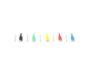 Connettori isolati di sicurezza con spina a banana impilabile 4 mm Kit 5 colori per laboratori di test elettrici Scuole Ingegneri Appassionati di fai te Materiale PA in ottone
