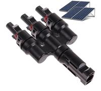 Connettori Paralleli per Pannelli,Adattatore Impermeabile da 3 a 1 - Connettore Solare a Ramo - per Progetti Residenziali e Commerciali di Sistemi Fotovoltaici su Tetto