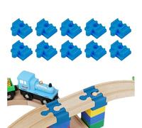 Connettori Per Binari Del In Legno - Adattatore Per Binari In PP Da 10 Pezzi Per Treni In Legno | Educativi Di Collegamento Per Bambini 3 Anni In Su Sala Giochi Aula Gioco Al Coper