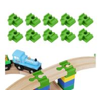 Connettori Per Binari Ferroviari In Legno - Compatibili Con Tutte Le Princi | Adattatore Per Binario Del Giocattolo Da 10 Pezzi | Di Collegamento Interattivi Per Ragazzi E Ragazze 3 A