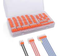 Connettori per cavi, 85 pezzi Connettori Elettrici con Polo, morsetto per conduttori da 4 mm², terminali lucidi, terminale di collegamento combinabile per cavi fissi 2-3-5 conduttori