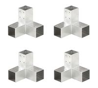 Connettori per Pali a Forma di Y 4 pz Metallo Zincato 71x71 mm