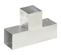 Connettori per Pali a T 4 Pezzi Metallo Zincato 91x91 mm