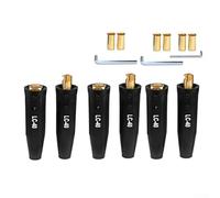 Connettori per saldatura LC-40 resistenti, in ottone, 350 A, connessione rapida per cavi di saldatura da 1/0-2/0 AWG 50-70 mm², alloggiamento resistente al calore e all'olio, colore nero (3 set)