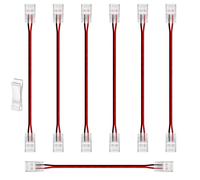 Connettori per strisce luminose a LED a 2 pin, 10 mm, 22 AWG, 150 mm, connettore di prolunga monocolore, terminale adattatore senza saldatura, per strisce luminose Cob 12 V/24 V (7 pezzi)