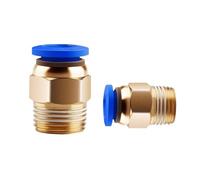 Connettori per tubi d'aria, Connettore rapido pneumatico Ottone blu 1/8 1/4 3/8 1/2 BSPT Filettatura esterna 6-12mm PC8-02(Pc6-03)