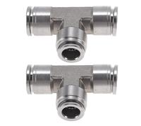 Connettori rapidi aria 5/8"x1/2"x5/8" T per linea aria 2pz argento