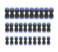 Connettori Rapidi Diritti Push per 1/4 5/16 3/8 Tubo, 30 Pezzi - Resistenza Alta Pressione, Installazione Semplice, Kit Completo per Linea Aria