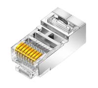 Connettori schermati RJ45 Cat7/Cat6/Cat5 passanti, spina UTP a crimpare 8P8C placcata in oro con estremità in cristallo(30Pcs,CAT5(Pass Through))