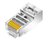 Connettori schermati RJ45 Cat7/Cat6/Cat5 passanti, spina UTP a crimpare 8P8C placcata in oro con estremità in cristallo(10Pcs,CAT6(Pass Through))