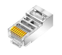 Connettori schermati RJ45 Cat7/Cat6/Cat5 passanti, spina UTP a crimpare 8P8C placcata in oro con estremità in cristallo(10Pcs,CAT5(no Pass Hole))