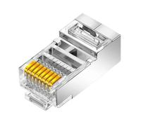 Connettori schermati RJ45 Cat7/Cat6/Cat5 passanti, spina UTP a crimpare 8P8C placcata in oro con estremità in cristallo(10Pcs,CAT7(no Pass Hole))
