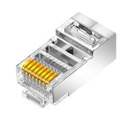 Connettori schermati RJ45 Cat7/Cat6/Cat5 passanti, spina UTP a crimpare 8P8C placcata in oro con estremità in cristallo(10Pcs,CAT6(no Pass Hole))