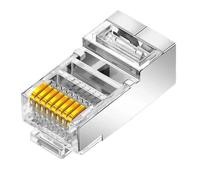 Connettori schermati RJ45 Cat7/Cat6/Cat5 passanti, spina UTP a crimpare 8P8C placcata in oro con estremità in cristallo(10Pcs,CAT7(Pass Through))