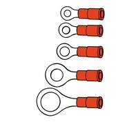 Connettori terminale ad anello in pvc a crimpare rosso 35 mm universale