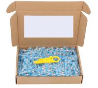 connettori termorestringenti 100~5000 pezzi Terminali termorestringenti Manicotti di saldatura Giunti testa elettrici isolati Connettori for cavi impermeabili(Blue AWG 16-14,300PCS)
