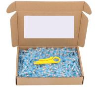 Connettori termorestringenti per cavi, Heat Shrink Butt Splice Sleeve Tube Terminals Multicolor 100/200 PCS(Blue Awg 16-14,100 PCS)