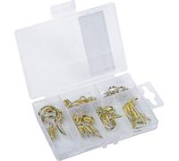 Connex Assortimento di ganci a vite, 42 pezzi, diversi ganci, in un pratico contenitore di plastica, universale, set di ganci, scatola assortita/DP8500104