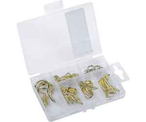 Connex Assortimento di ganci a vite, 42 pezzi, diversi ganci, in un pratico contenitore di plastica, universale, set di ganci, scatola assortita/DP8500104