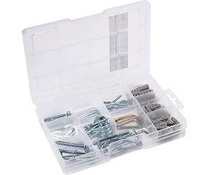 Connex Assortimento di ganci a vite 78 pezzi - Vari ganci e tasselli in set - preordinati in pratica scatola di plastica - adatti per appendere tutti i tipi/set di ganci/scatola assortita/DP8500123