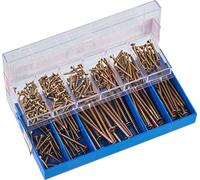 Connex Assortimento di viti universali, 245 pezzi, a testa svasata, testa Pozidriv, filettatura completa e parziale, giallo zincato, set di viti, scatola di assortimento, DP8500020