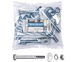 Connex B30018 - Set di viti a testa esagonale, DIN 931, 40 pezzi, M10 x 90 mm, zincato